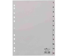 Laikiklis Durable 651210, Skaitmeninė indeksavimo lentelė, Polipropilenas (PP), Pilkas, Portretinis, Pilno dydžio A4 portretinis, 230 mm