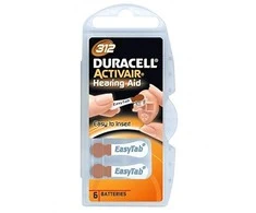 Duracell | A312/DA312/ZL312 | Zinc air cells | 6 pc(s)