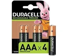 Duracell Recharge Plus baterijos AAA 4 pakuotės, 750 mAh