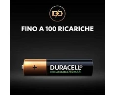 Duracell Recharge Plus baterijos AAA 4 pakuotės, 750 mAh