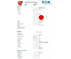 Eaton Vairuoti grybų mygtuką raudona tekinimo M22-PVT45P (121462)