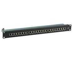Efb Elektronik EFB Patchpanel STP 24xRJ45 Cat.6, 19" 1HE, juodas, geschirm