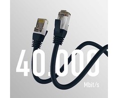 Efb Elektronik M-Cab CAT8.1 Juodas 0.25M PATCH CORD/RJ45 S/FTP LSZH 40GBIT CU LAN