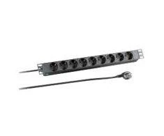 Efb Elektronik EFB EFB 19" 1U maitinimo juosta 9 kartus 2,0 m be jungiklio, juoda.