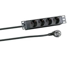 EFB EFB 10" 1HE Steckdosenleiste 4xCEE 7/3 be Schalter,Alu,sw