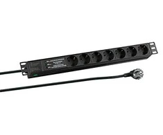 Efb Elektronik M-Cab 19 INCH 1U SOCKET 7 PORT ALU BK/7 X CEE 7/3 WITH SURGE PROTECT