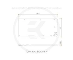 Ek Water Blocks Ek Vanduo Blocks EK Vanduo Blocks EK-Quantum Vector TUF RTX 3070 galinė plokštė – nikelis