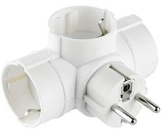 Electraline 3-vietis skirstytuvas el.lizdui baltas