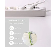 Electraline Prailginimo laidas A8D7E, 3 x 1 mm², 2 m, 3 lizdai, 2 USB