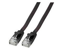 Efb Elektronik EFB RJ45 flat Komutacinis kabelis U/UTP, Cat.6A, PVC, 0,25m, juodas (K8107SW.0,25)