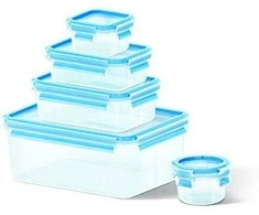 Emsa Food Clip&amp;Close 508568 5 vnt. Rinkinys skaidrus/mėlynas