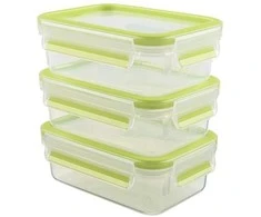 Emsa Food Clip&amp;Close 515583 transp./žalias 0,55l 3p komplektas