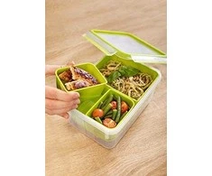 Emsa CLIP &amp; GO Priešpiečių dėžutė XL, lunch box (žalias/transparent, with inserts)