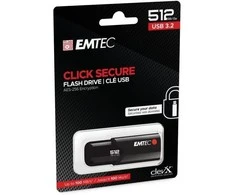 Emtec USB3.2 Spustelėkite Secure B120 512GB