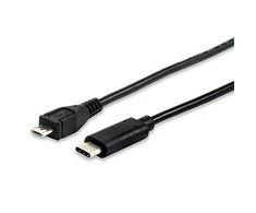 USB kabelis Equip USB-C - mikroUSB 1 m Juoda (12888407)