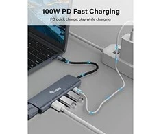 Adapteris AV Equip Equip Dock USB-C->HDMI,3xUSB3.0,100WPD 4K30Hz 0.25m gr