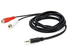 Kabelis Equip Jack 3,5 mm - RCA (Cinch) x2 2,5 m juoda (147093)