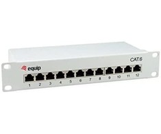 Įrengti Equip Patchpanel 12x RJ45 Cat6 10" FTP 1HE ISO/IEC hellgrau