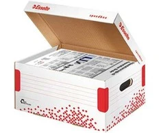 Leitz Archyvinė dėžė Esselte SPEEDBOX FSC LARGE, 433x263x364mm, kartoninė, baltos-raudonos spalvos