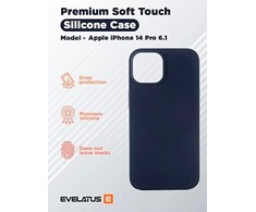 Evelatus Apple iPhone 14 Pro 6.1 Premium Soft Touch Silikoninis dėklas Midnight Mėlyna