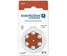 Klausos Aparato Baterija - Everactive Ultrasonic 312 PR41 1.45V 60 Pak.