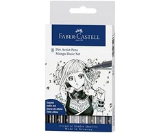 Faber-castell Pitt Artist Pen Manga rinkinys, 8 vnt.