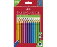 Spalvoti pieštukai Faber-Castell Jumbo 30-spalvų trikampiai+drožtukas