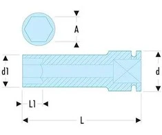 Smūginė sukimo galvutė Facom NSB.22; 1/2''; 22x85 mm