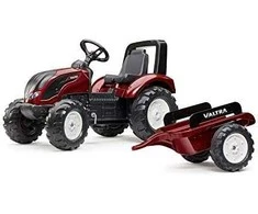 FALK Raudonasis Valtra S4 pedalinis traktorius su priekaba nuo 3 metų amžiaus
