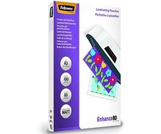 Fellowes Matt laminavimo maišeliai 80 mikronų, A3 100 pak