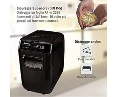 Fellowes MicroShred AutoMAX 200M Popieriaus smulkinimas, Kreditinių kortelių smulkinimas