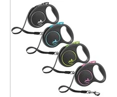 Flexi Black Design S pavadėlis šunims iki 15kg juostinis 5m juodos spalvos