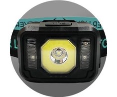 LED galvos šviestuvas Senso XP-E 3W + COB 3W su jutikliu 270lm 1200mAh Li-Pol Forever Light