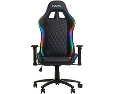 Žaidimų kėdė Fourze Lighting su RGB pašvietimu Gaming Chair, Juoda