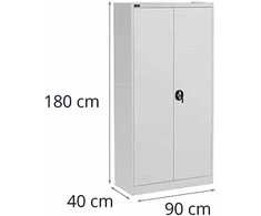 Frommstarck Metalinė biuro spinta dokumentams, 4 lentynos su varstomais durimis, aukštis 180 cm, PILKA