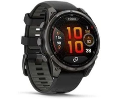 Išmanusis laikrodis Garmin fēnix® 8 Pro – 47 mm, AMOLED Sapphire, Pilkos anglies spalvos DLC titanas su juodos / pilkos akmenukų spalvos silikoniniu dirželiu
