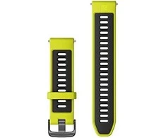 Garmin Forerunner 955/965 laikrodžių silokoniniai dirželiai, Geltonai / juodos spalvos su skalūno spalvos detalėmis