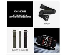 „Garmin“ greito atlaisvinimo apyrankės (24 mm), juodos silikoninės