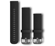 Išmaniojo laikrodis Garmin greitai atsegamas, silikoninis dirželis, Juodos spalvos, 20mm