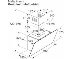 Bosch Elica Serija 2, Prie sienos montuojamas gartraukis, 80 cm, skaidrus stiklas su juodu atspaudu DWK85DK60