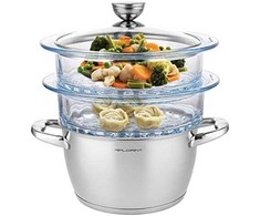 Florina GARINĖ PUODAS SATINA 20CM INOX 3 DALIS. (2,5 L PUODAS, 1,9 L STIKLAS TRANSPORTO PRIEMONĖ, dangtis) | Sourcing