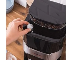 Kavos aparatas Gastroback Grind &amp; Brew Pro Thermo, Lašelinis kavos virimo aparatas, 1 l, Kavos pupelės, Malta kava, Įmontuotas malūnėlis, 850 W, Juoda, Nerūdijančio plieno