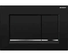 Geberit Omega 30 WC nuleidimo mygtukas, juodas su chromo juostele