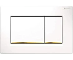 Geberit taustiņš Sigma30, 246x164 mm, balts/zelts/balts