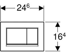 Geberit Sigma30 vandens nuleidimo mygtukas dviejų kiekių nuleidimo funkcijai, juodos spalvos (115.883.DW.1)