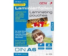 Genie Lamiertaschen lamining filmas 25 vienetai A6