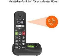 Gigaset E290A Duo Analog/DECT telephone Caller ID Juodas