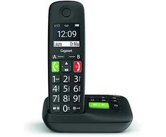 Gigaset E290A int. Didelio mygtuko belaidis telefonas su atsakikliu - juodas