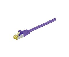 Goobay 2m RJ45 pataisinis kabelis CAT 6A S/FTP (PiMF), 500 MHz, su CAT 7 neapdorotu kabeliu, violetinis LSZH be halogenų, varinis