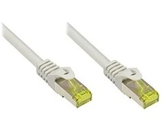 Good Connections Geros jungtys RJ45 Komutacinis kabelis su Cat.7 RohCable ir skląsčio apsauga (RNS), S/FTP, PiMF, be halogenų, 600MHz, OFC, pilka, 0,15m, Geri ryšiai (8070R- 002)